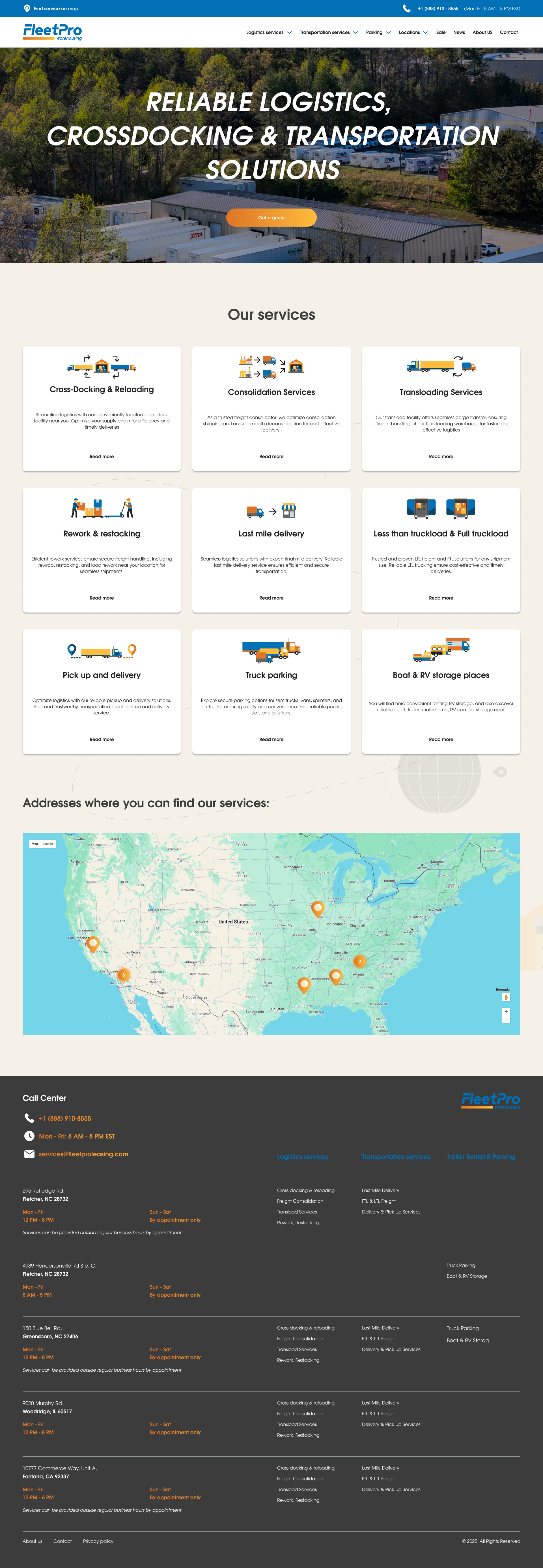 FleetPro Warehousing Website Showcase