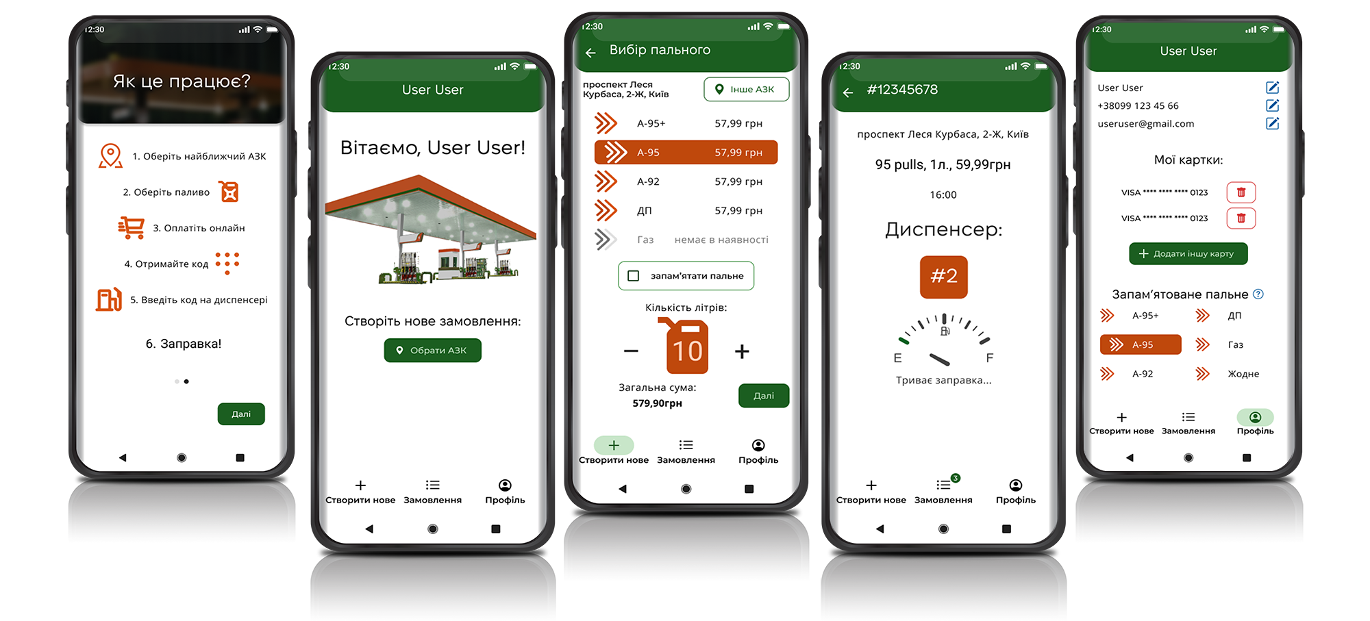 Gas Station App Mockup
