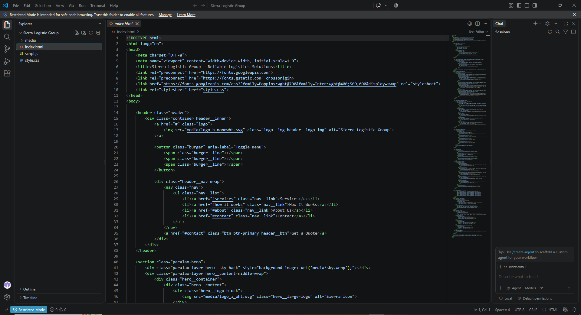 VS Code implementation screenshot